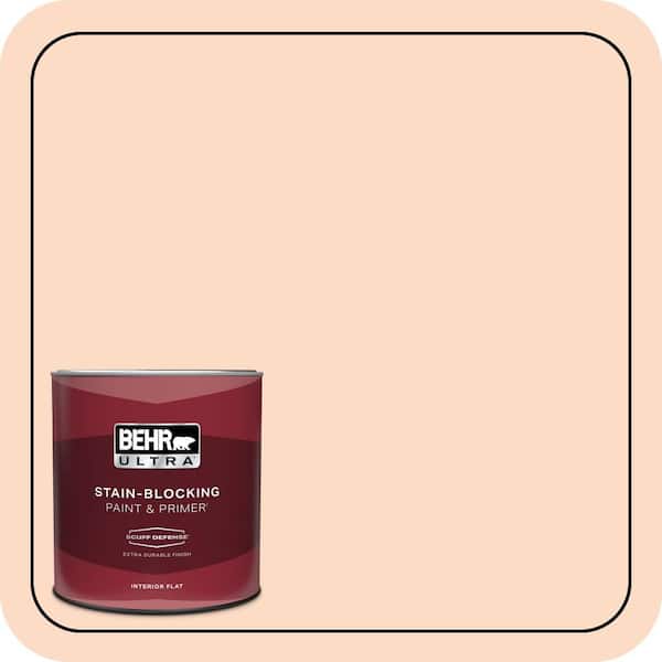 BEHR ULTRA 1 qt. #250C-2 Sugared Peach Extra Durable Flat Interior Paint & Primer