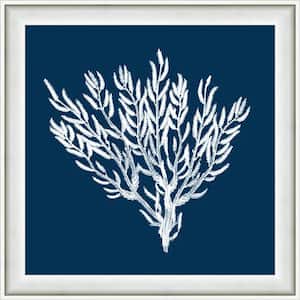 18 in. x 18 in. "Navy Coral II" Framed Giclee Print Wall Art