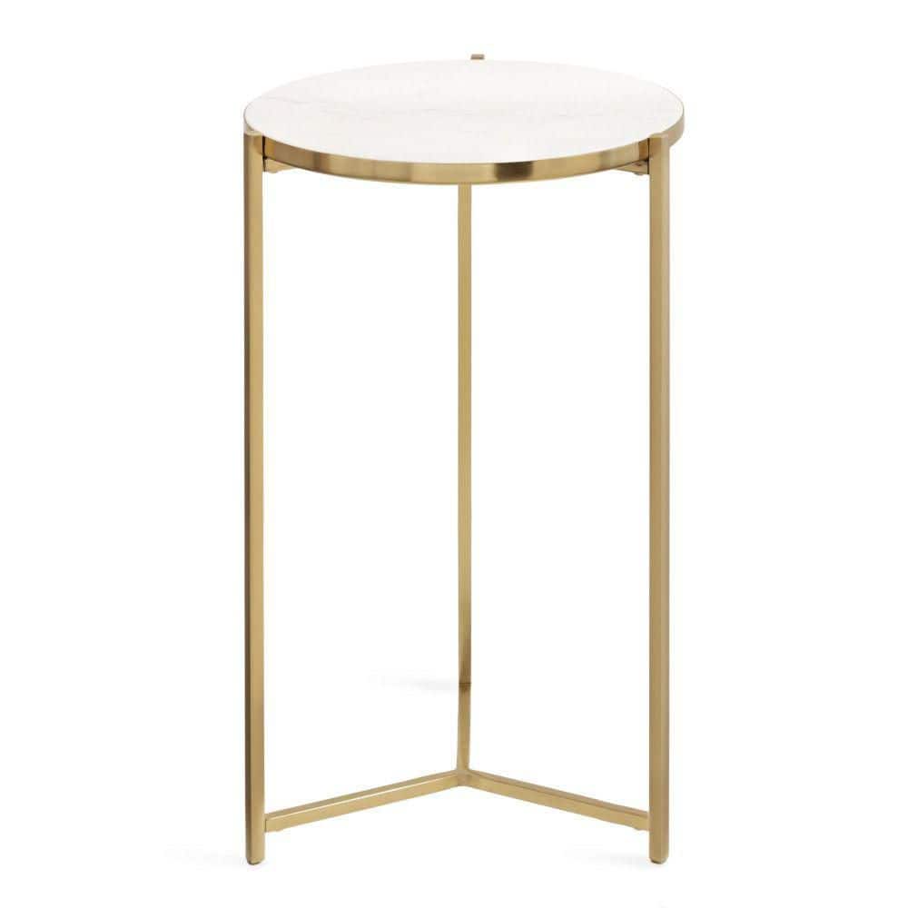 Aguilar 15 in. Gold Round Marble End Table price history on PriceWatchPro