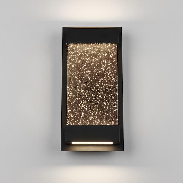 Artika Medium Essence Glowbox Black Outdoor Integrated LED Wall Mount Lantern 