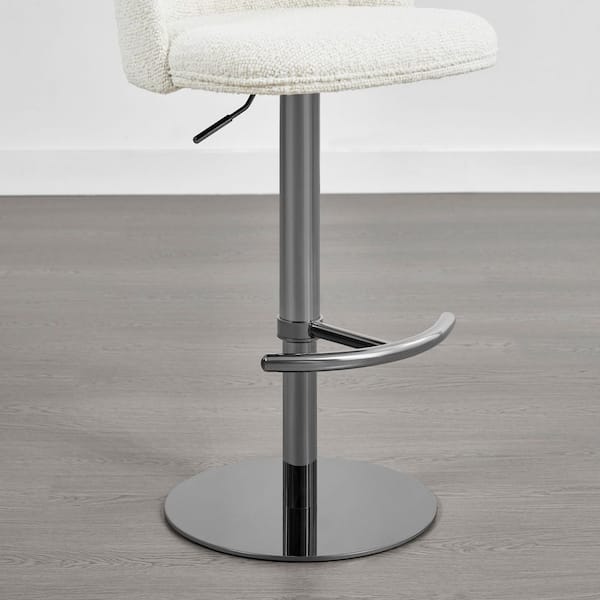 Spruce & Spring Ezra Pearl/Gunmetal Fabric Gas Lift Adjustable