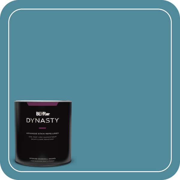 BEHR DYNASTY 1 qt. #S460-5 Blue Square One-Coat Hide Eggshell Enamel Interior Stain-Blocking Paint & Primer