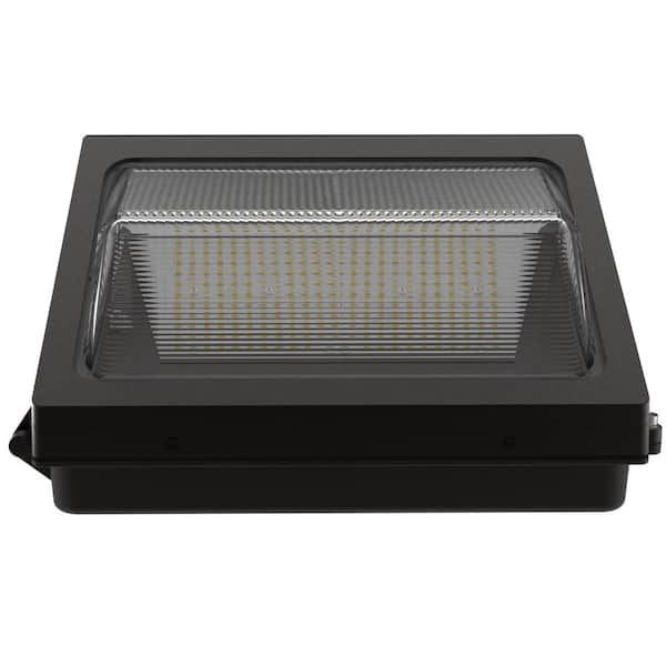 600-Watt Equivalent Integrated LED Bronze Dimmable Outdoor Wall Pack Light, Selectable CCT 3000K/4000K/5000K