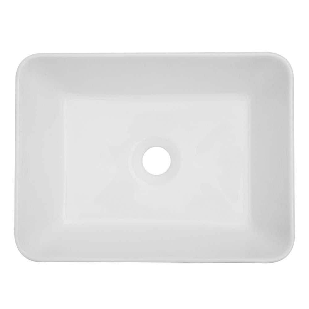 16 in. x 12 in. Rectangular Vessel Sink, White Porcelain Ceramic Above Counter Bathroom Vanity Sink, Art Basin for Home price history on PriceWatchPro