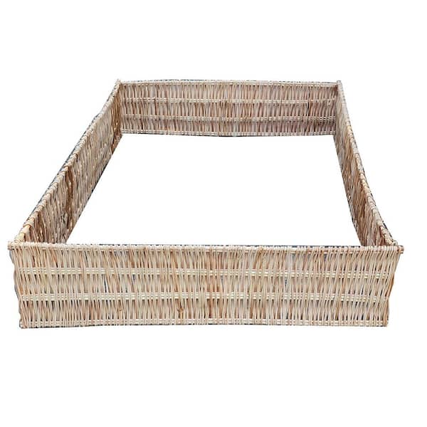 48 in. W x 72 in. L Debarked Tan Vertical Weave Willow Raised Bed