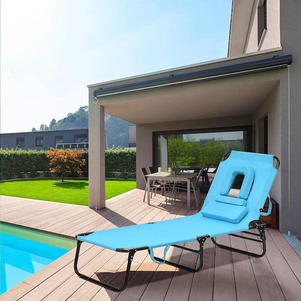 Turquoise Modern Stylish Metal Outdoor Lounge Chair