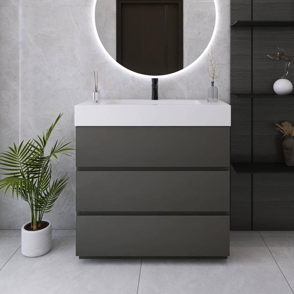 36 in. W x 18 in. D x 37 in. H Single Sink Freestanding Bath Vanity with Wh