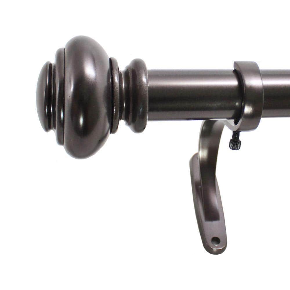Bronze Adjustable Curtain Rod with Finial, 18-36 Inches