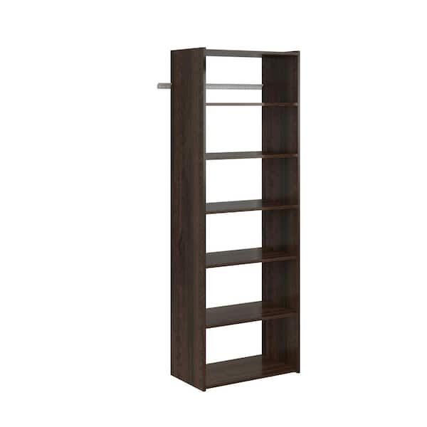 Closet Evolution Essential Shelf 25 in. W Espresso Wood Closet Tower