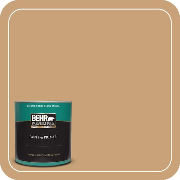 BEHR PREMIUM PLUS 1 qt. #BXC-70 Fresh Sawdust Semi-Gloss Enamel Exterior Paint & Primer