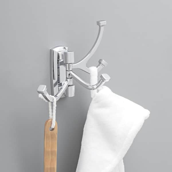 Portwood Multi-Purpose Swivel Towel Hook Bath Hardware Accessory in Polished Chrome