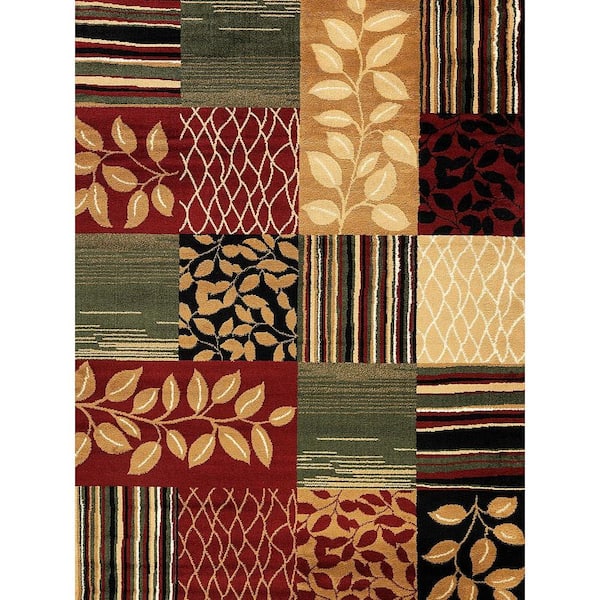 World Rug Gallery Nova Boxes Multi 5 ft. 3 in. x 7 ft. 3 in. Indoor Area Rug