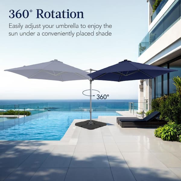 Best Choice Products 10ft 360 Rotating Cantilever Offset Hanging Patio Umbrella - Navy Blue