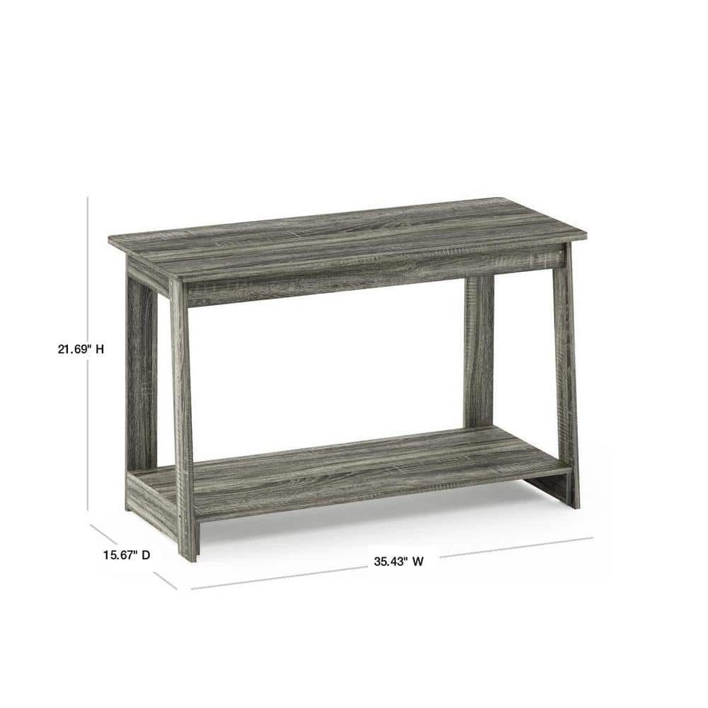 French Oak Grey Particle Board TV Stand with Bottom Shelf