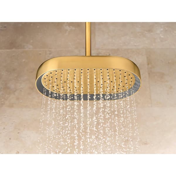 KOHLER 1-Spray Patterns with 2.5 GPM 14 in. Ceiling Mount Fixed Shower Head in Vibrant Polished Nickel