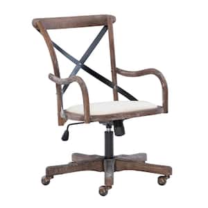 Posy Greywash Bentwood Office Chair with Black Metal X Back