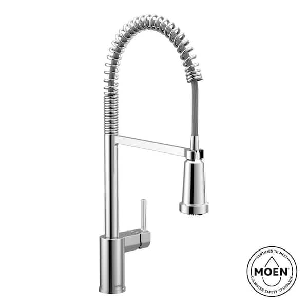 Align Single Handle Pre-Rinse Spring Pull Down Sprayer Kitchen Faucet with Optional 3- in -1 Water Filtration in Chrome