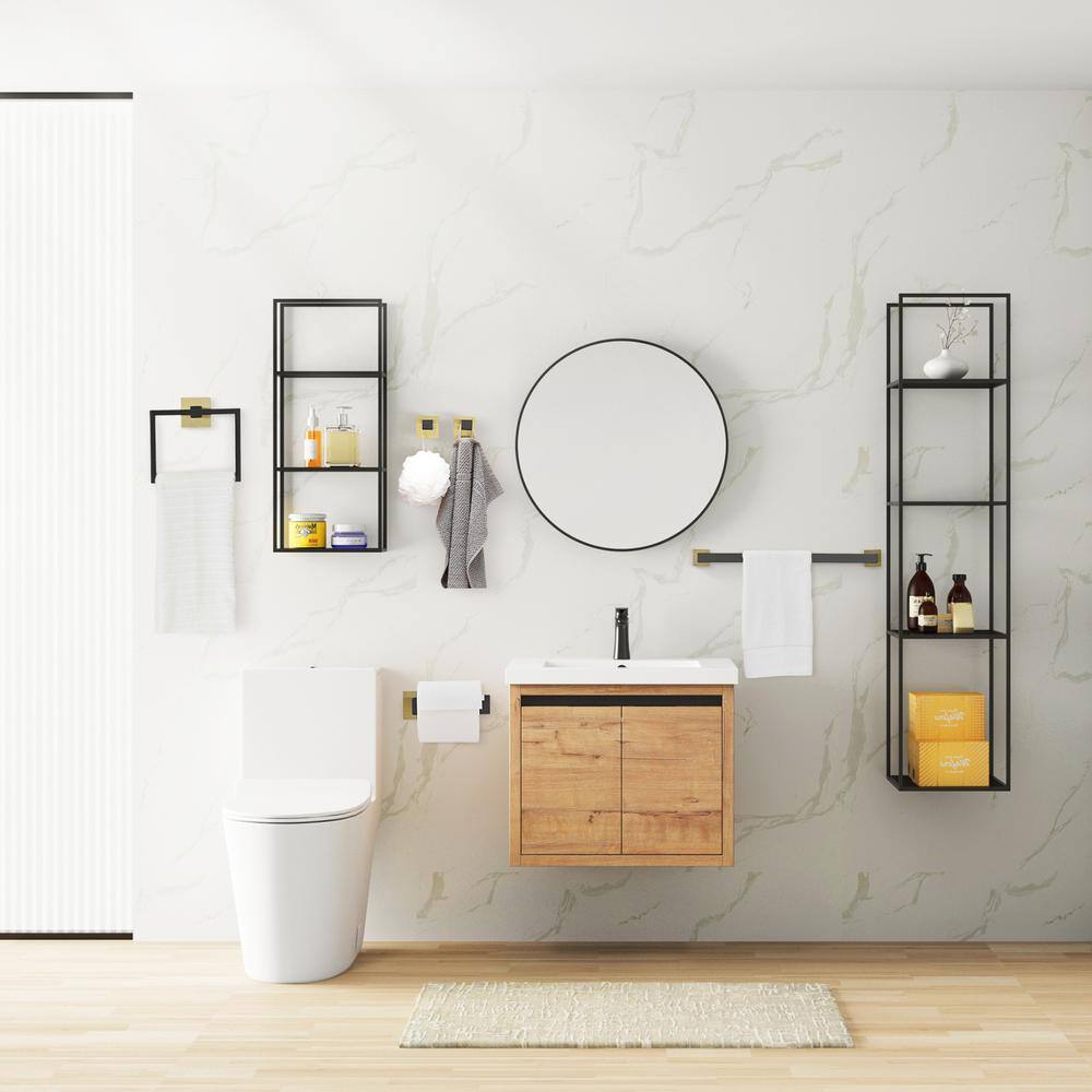 Antique Brass and Black 4-Piece Bathroom Hardware Set