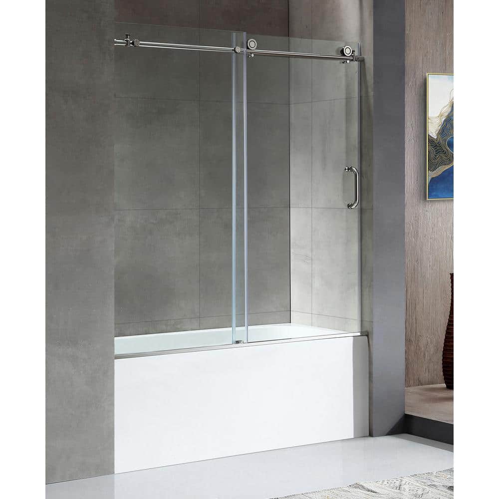 60 in. L x 30 in. W x 83 in. H Right Drain White Rectangular Tub with Frame