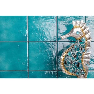 Appaloosa Carribean Blue 7 in. x 7 in. 10mm Polished Porcelain Floor and Wall Tile (30-piece 10.43 sq. ft. / box)