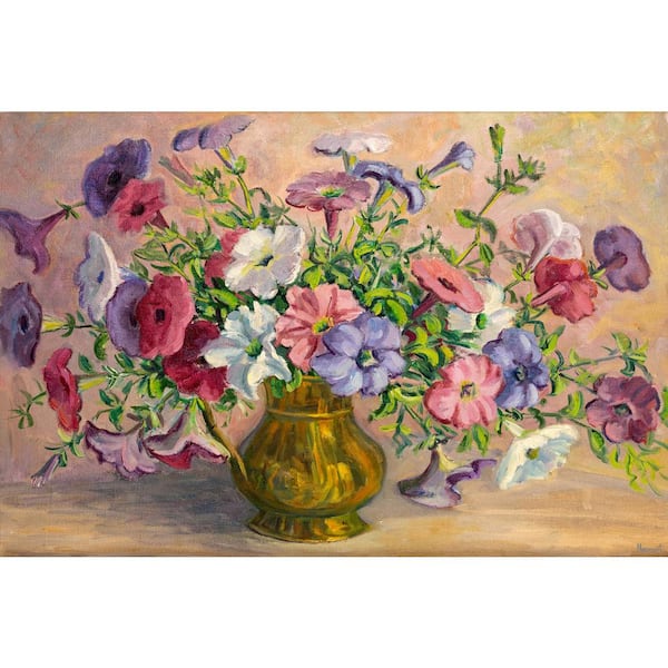 Unbranded "Flowers in a Vase" by Marmont Hill Unframed Canvas Nature Art Print 20 in. x 30 in.