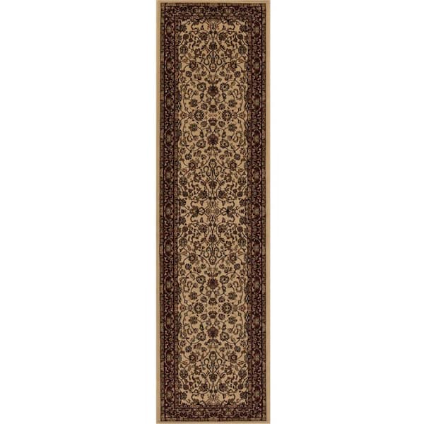 Concord Global Trading Persian Classics Kashan Ivory 2 ft. x 8 ft. Runner Rug