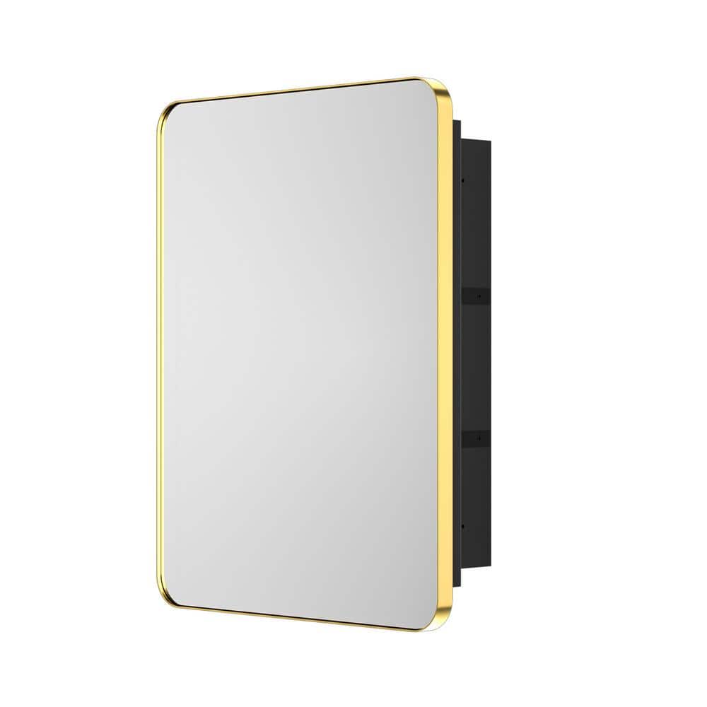 KeonJinn 20 in. W x 26 in. H Rectangular Brass Gold Aluminum Alloy