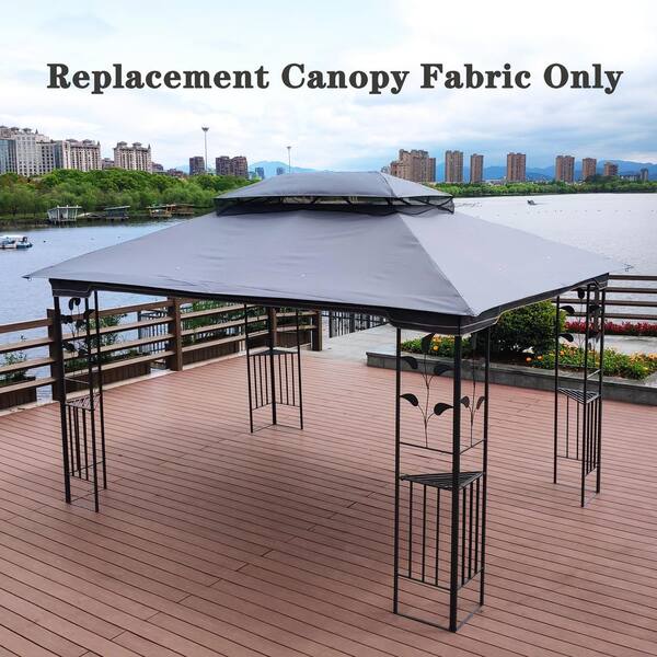 Huluwat 13 x 10 ft. Polyester Patio Double Roof Gazebo