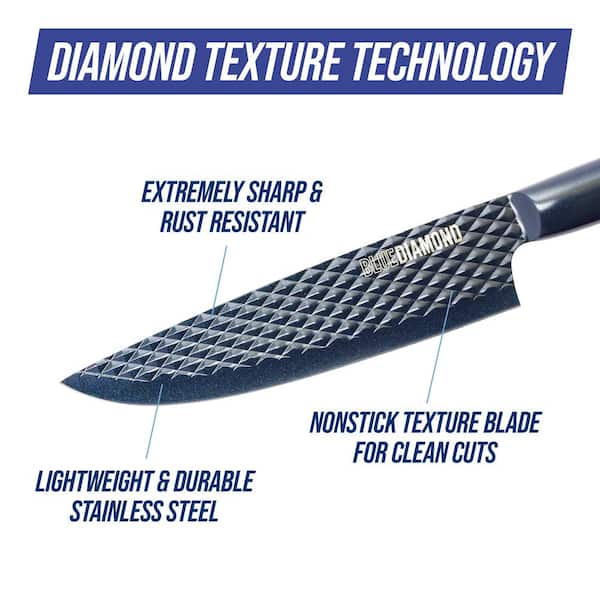 Blue Diamond Sharp Stone Nonstick 14-Piece Stainless Steel Knife