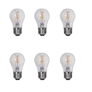 40-Watt Equivalent A15 Clear Glass E26 Base Appliance LED Light Bulb (6-Pack), Soft White 2700K