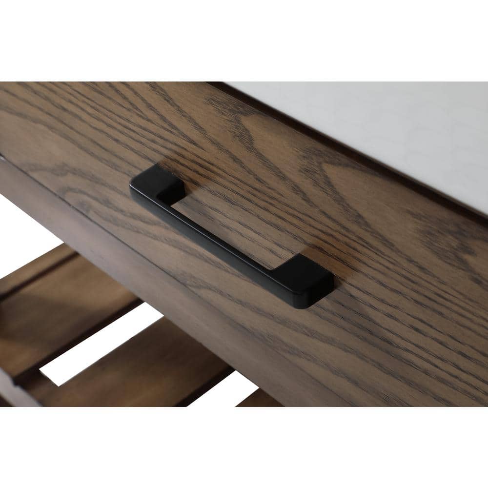 Driftwood Solid Wood and MDF Single Bathroom Vanity with Marble Top