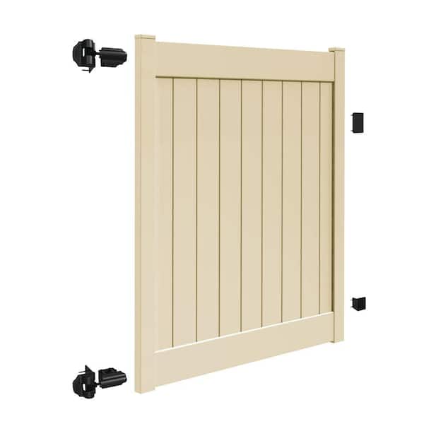 Veranda Linden 5 ft. W x 5 ft. H Sand Vinyl Un-Assembled Fence Gate