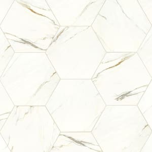 Genesis White 19 in. x 22 in. Matte Porcelain Marble Look Floor and Wall Tile (12.9 sq. ft./Case)