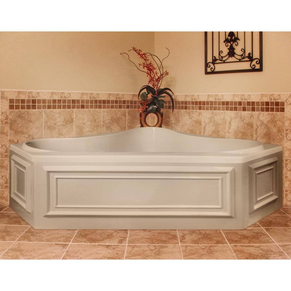 White Acrylic 60'' x 60'' Corner Whirlpool Bathtub