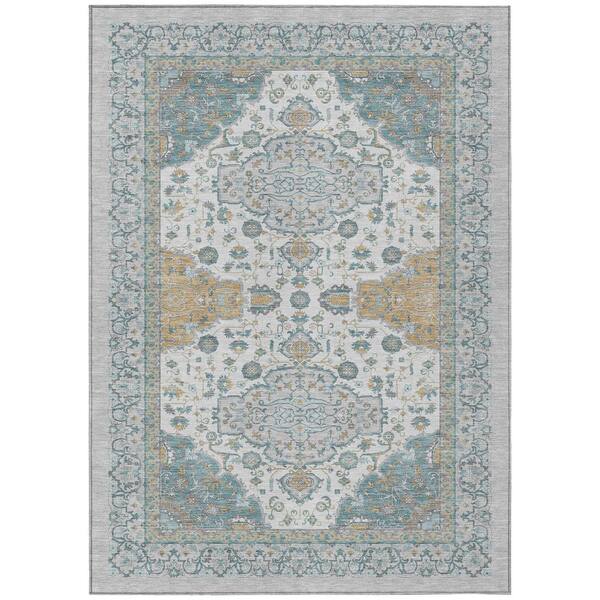 Chantille Machine Washable Indoor/Outdoor Abstract ACN2854 Silver 10 ft. x 14 ft. Area Rug