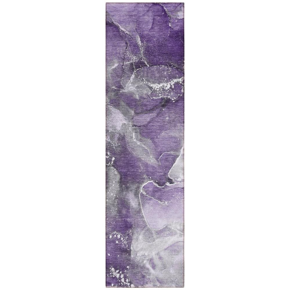 Gray and Purple 2 ft. x 8 ft. Woven Abstract Polyester Runner Indoor/Outdoor Area Rug price history on PriceWatchPro