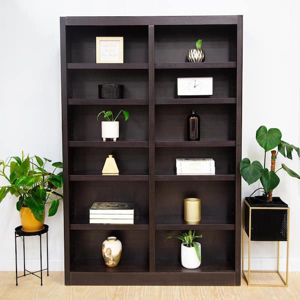 Concepts In Wood 84 in. Espresso Wood 12-shelf Standard Bookcase with Adjustable Shelves
