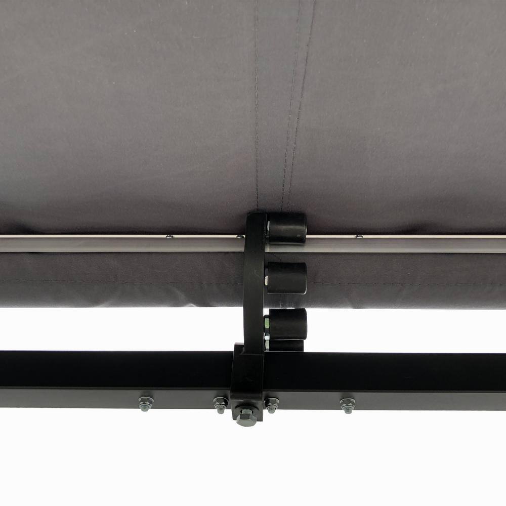 Black Manual Retractable Patio Awning with UV Protection