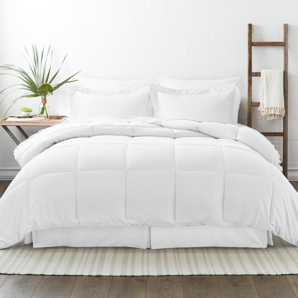 Queen White Microfiber Down Alternative Bed in a Bag Set