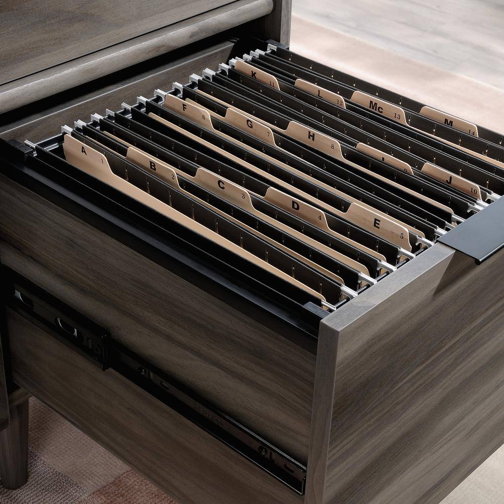 Jet Acacia Executive Desk with Drawer and Keyboard Tray