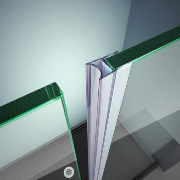 Clear Inline Bumper Strike 76 in. L for 3/8 in. Glass Shower Door