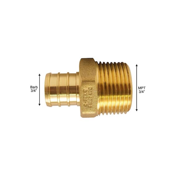 Adapter Fitting MPT to 3/4 in Barb 3/4 in 