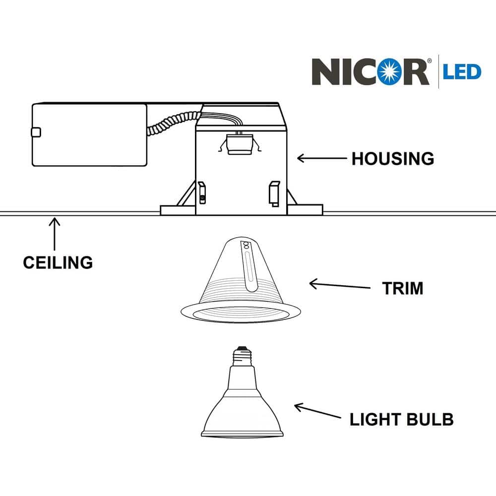 White Aluminum 6-Inch Airtight Recessed Lighting Trim