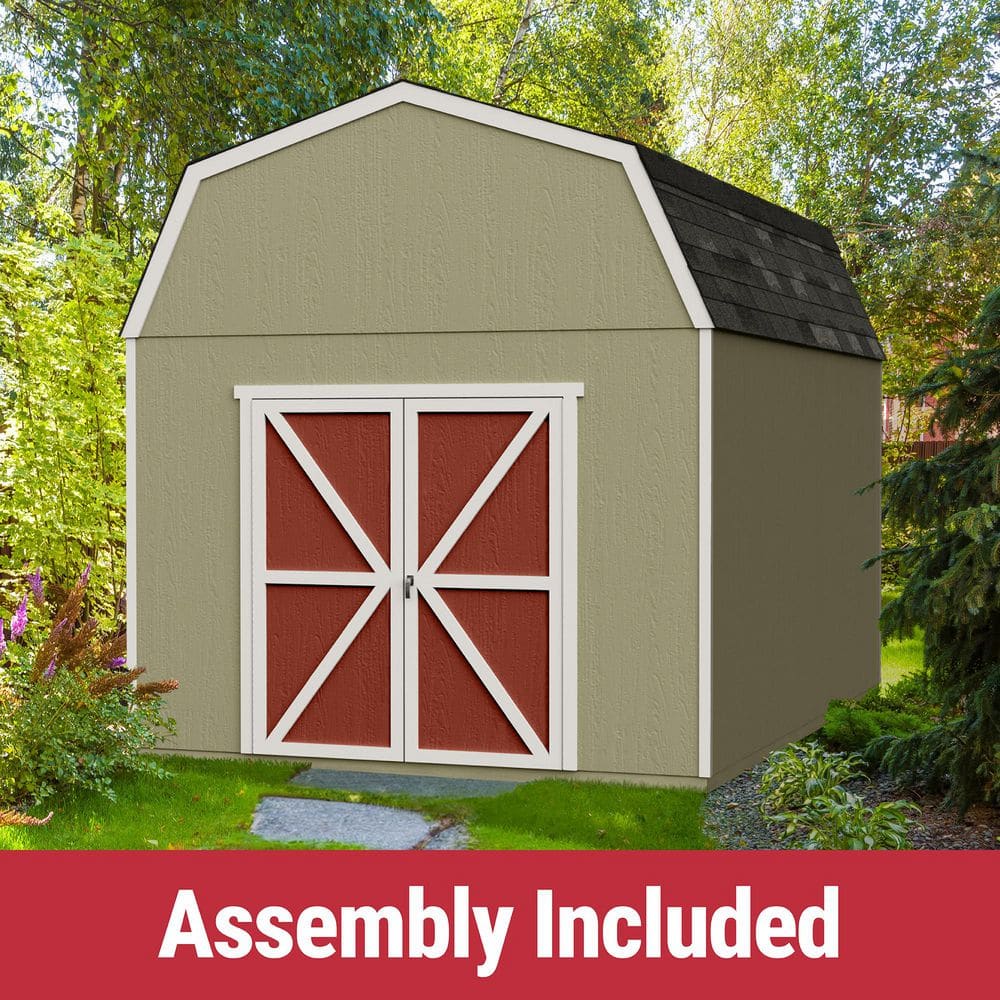 Pro Assembled Braymore 10 ft. x 14 ft. Wood Barn Storage Shed w/Floor and Smartside- Autumn Brown Shingles (140 sq. ft.) price history on PriceWatchPro