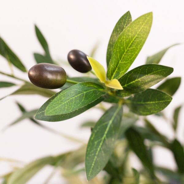 HOMEIBRO 2-Pack of 8 ft. Artificial Olive Trees in White Planters