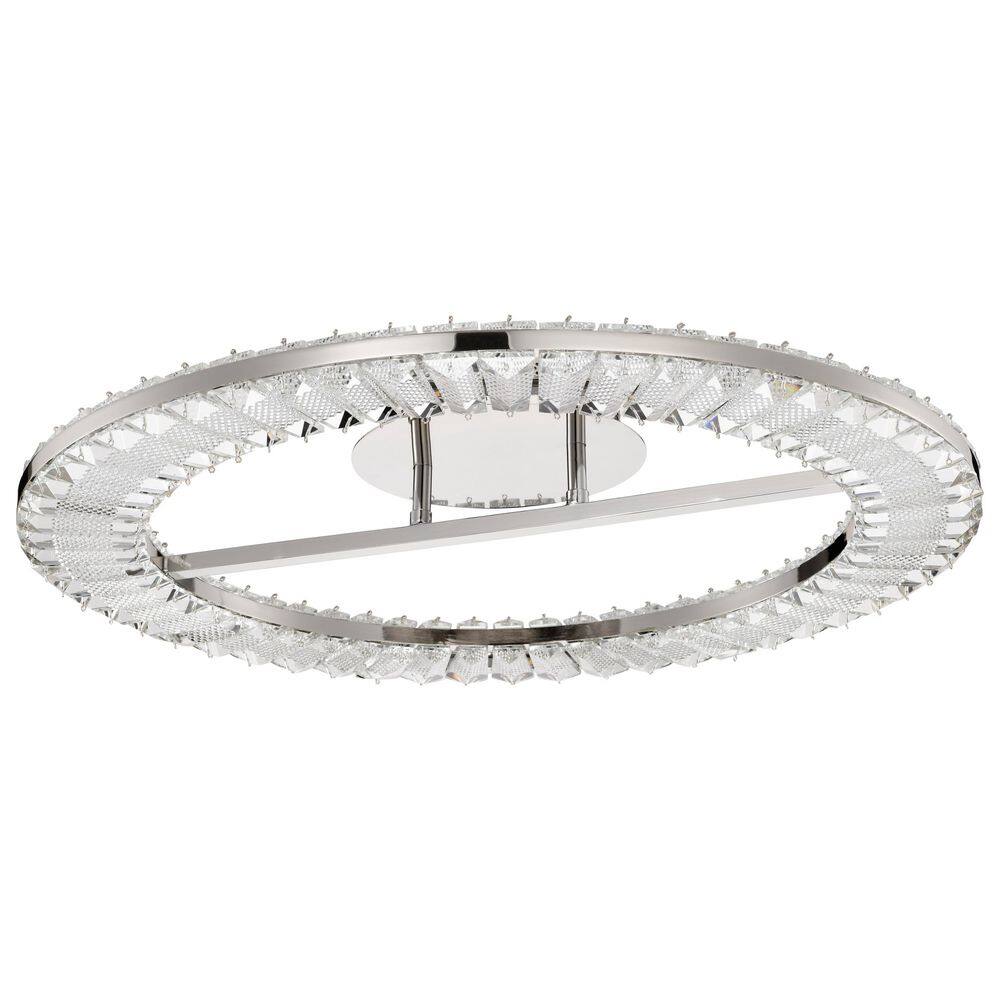 Nova 22.88 in. Traditional Polished Nickel Integrated LED Flush Mount with K9 Crystal price history on PriceWatchPro