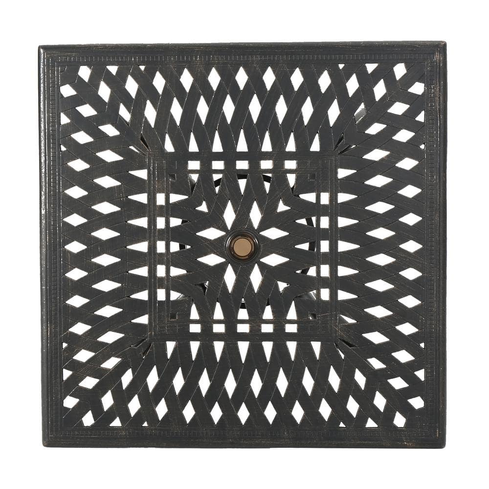 Shiny Copper Cast Aluminum Square Outdoor Dining Table
