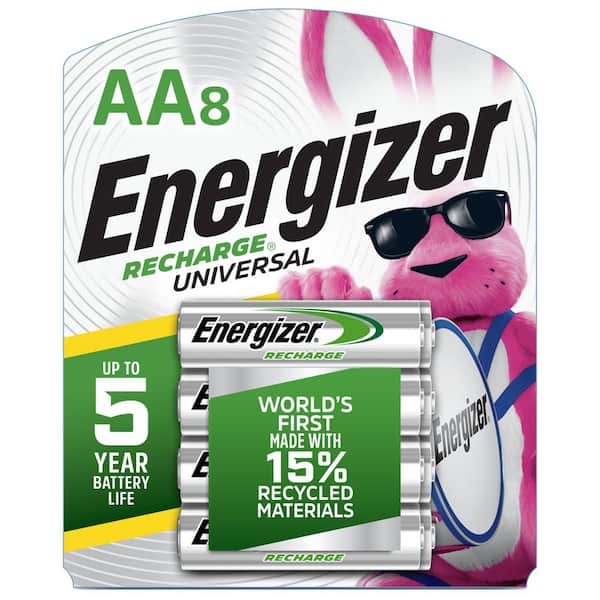 Energizer Recharge Universal Rechargeable AA Batteries (8-Pack), Double A Rechargeable Batteries