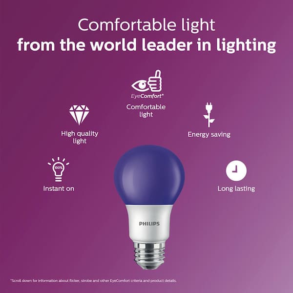 60-Watt Equivalent A19 A-Style Non-Dimmable Autism Speaks Blue LED Colored Light Bulb (1-Pack)