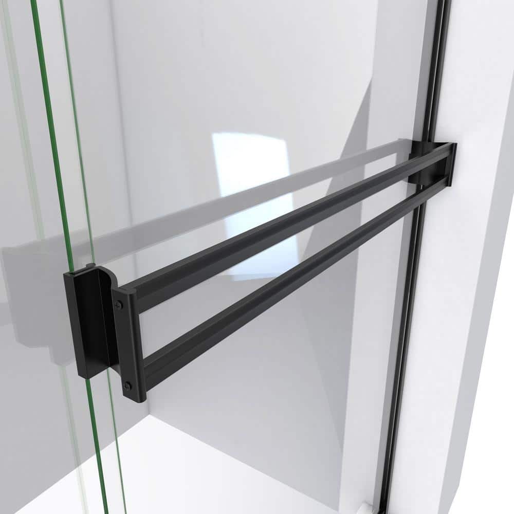 Alliance Pro 60" Satin Black Semi-Frameless Sliding Shower Door